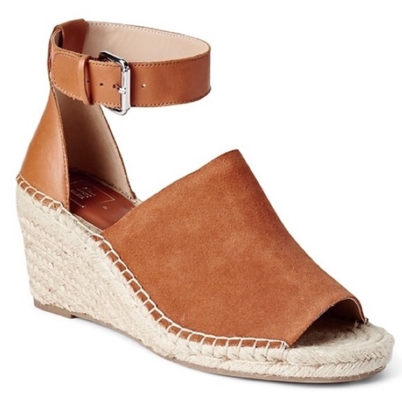 GAP Suede Ankle Strap Boho Espadrille Wedge bohemian leather - Picture 2 of 6